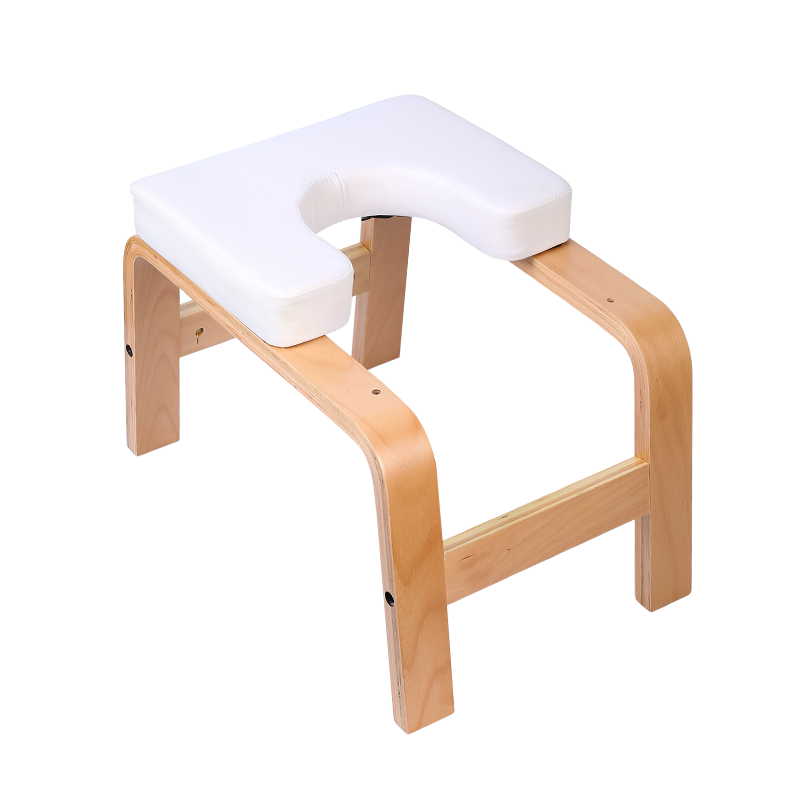木质和 PU 垫瑜伽倒立凳站立瑜伽椅适合家用健身房